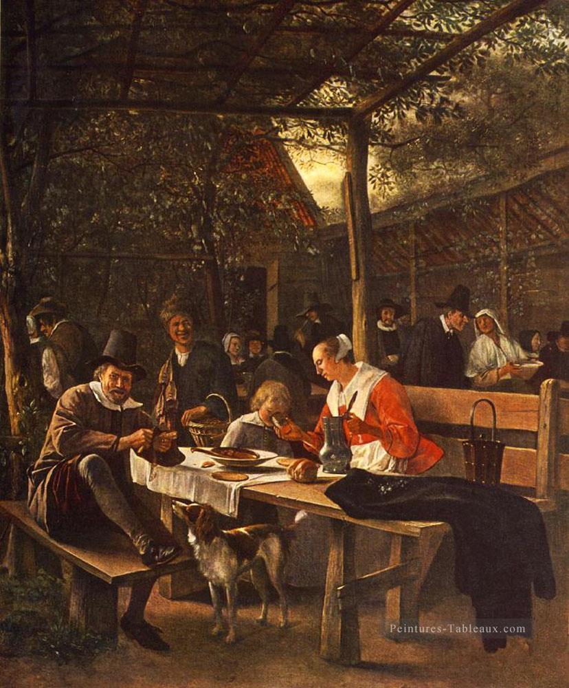 Le pique nique néerlandais genre peintre Jan Steen Peintures à l'huile